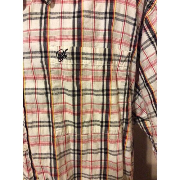 SouthPole Hexagon Product Short Sleeve Button Shirt Mens Size 5XL White Plaid - Picture 4 of 12